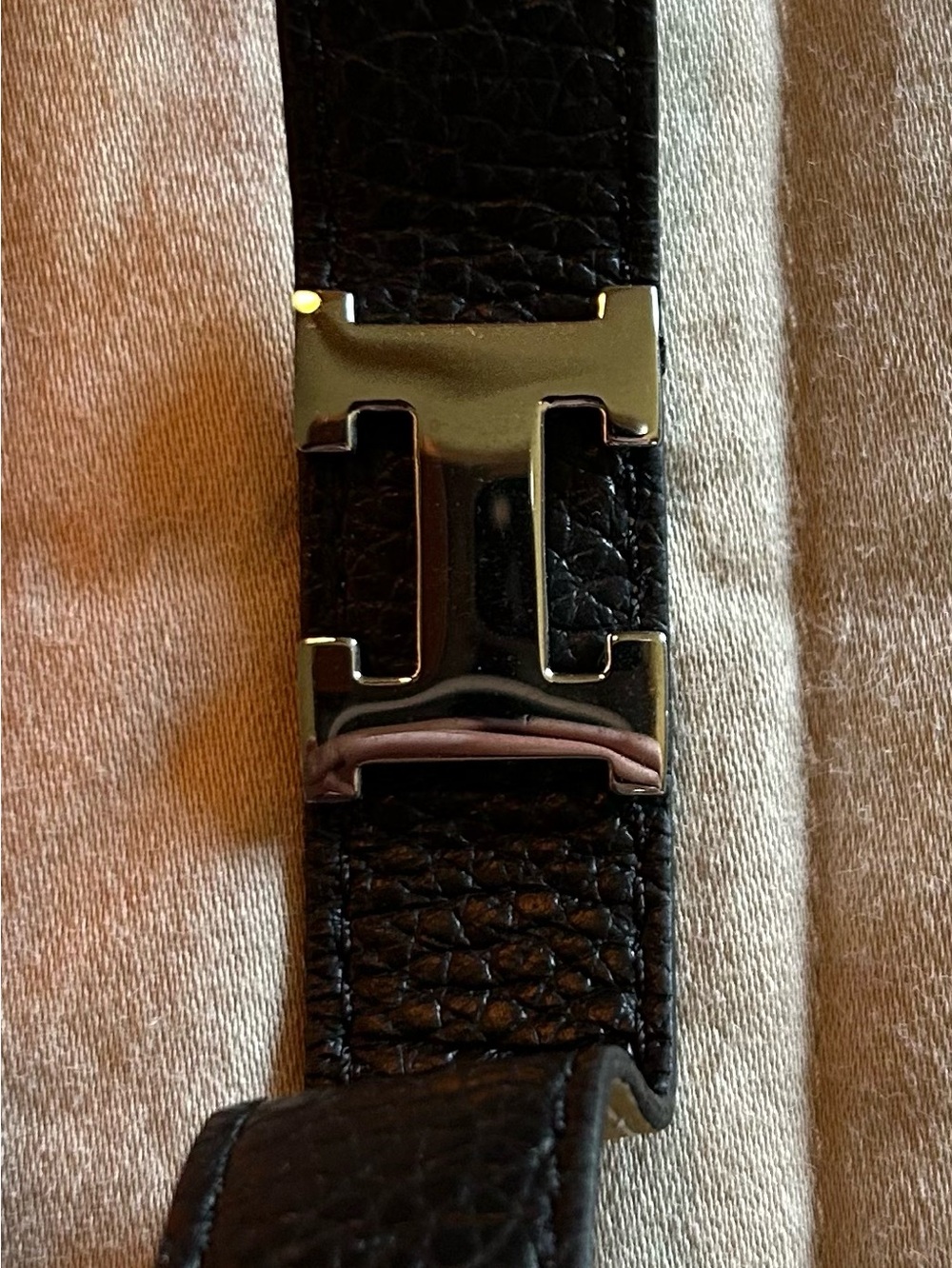 Black Leather H Bracelet with Silver H Buckle - Picture 2 of 3